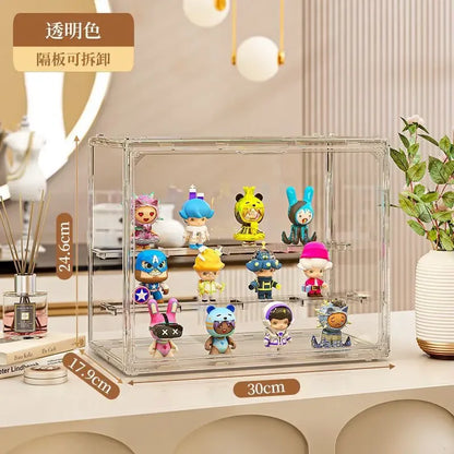 Three Layer Acrylic Display Rack, Blind Box Storage Box,Llarge Capacity Dustproof,For POP MART,Doll,Handmade,Anime,Car Model
