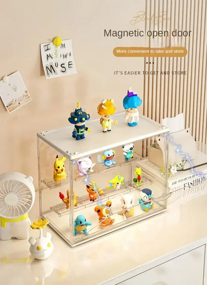 1pc Three Layer Acrylic Display Rack, Blind Box Storage Box,Llarge Capacity Dustproof