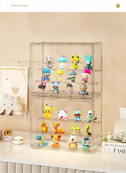Three Layer Acrylic Display Rack, Blind Box Storage Box,Llarge Capacity Dustproof,For POP MART,Doll,Handmade,Anime,Car Model