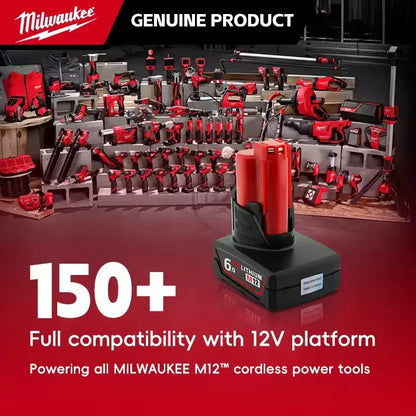 Milwaukee 12V Battery, 6.0Ah Milwaukee Rechargeable Battery For Milwaukee M12 Tool 48-11-2402 48-11-2411 48-11-2401MIL-12A-LI
