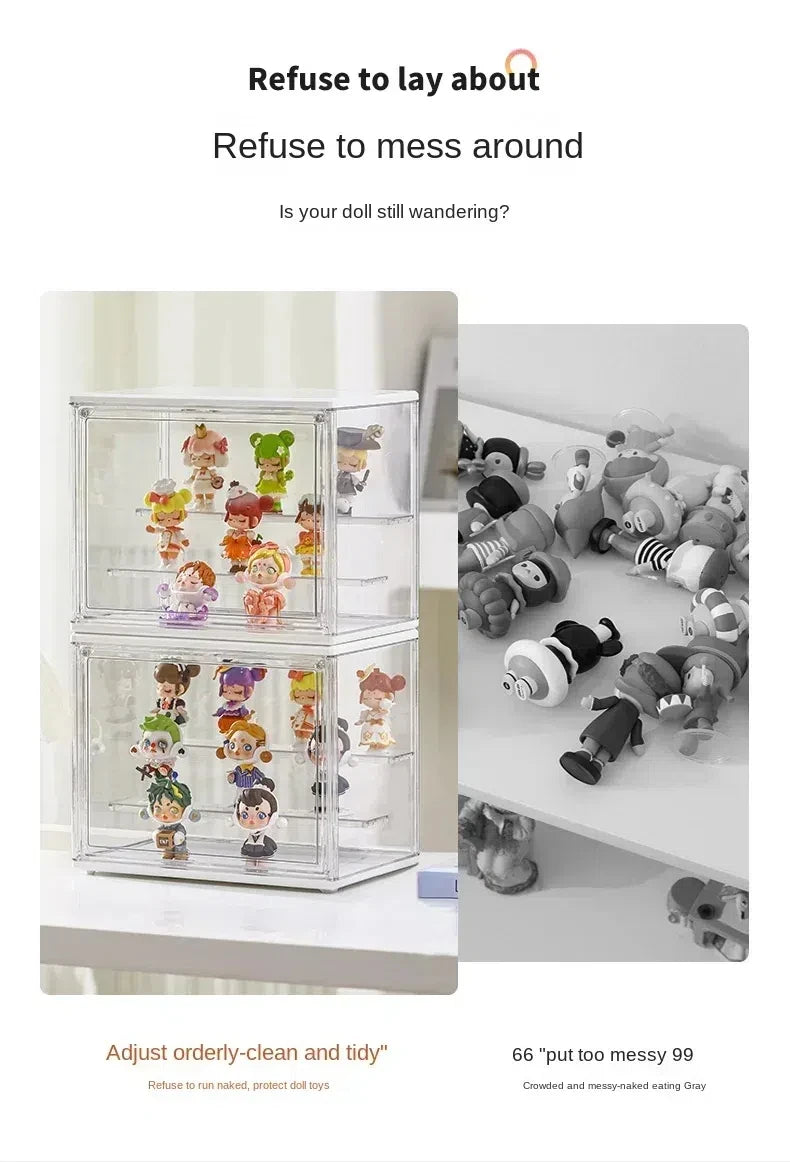 1pc Three Layer Acrylic Display Rack Transparent Ladder Handmade Anime Car Model Blind Box Storage Box Jewelry Sorting Box