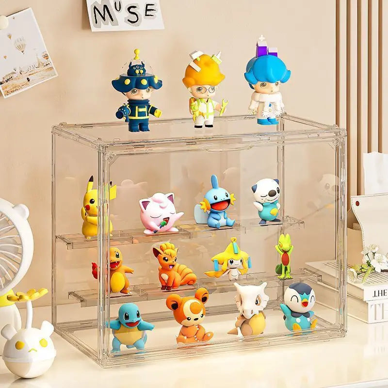 1pc Three Layer Acrylic Display Rack Blind Box Storage With Large Capacity Dustproof For POP MART Doll Anime Car Model Handmade