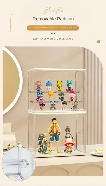 Three Layer Acrylic Display Rack, Blind Box Storage Box,Llarge Capacity Dustproof,For POP MART,Doll,Handmade,Anime,Car Model
