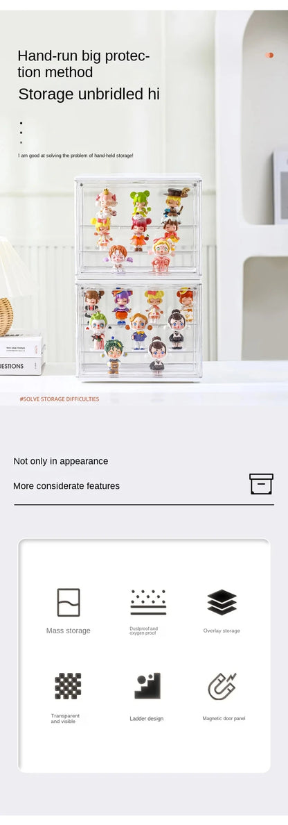 1pc Three Layer Acrylic Display Rack Transparent Ladder Handmade Anime Car Model Blind Box Storage Box Jewelry Sorting Box