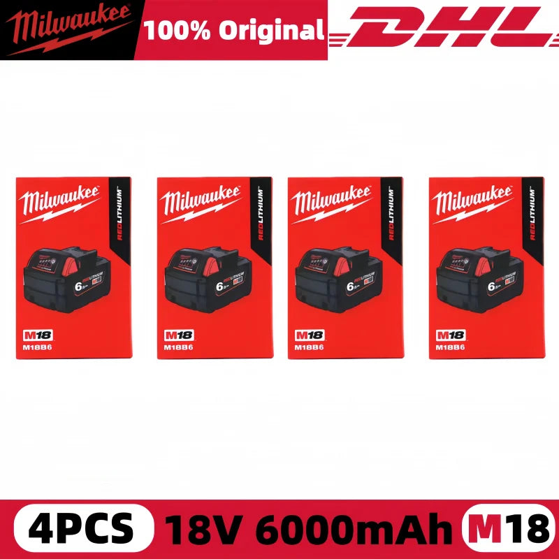 Milwaukee 12V Battery, 6.0Ah Milwaukee Rechargeable Battery For Milwaukee M12 Tool 48-11-2402 48-11-2411 48-11-2401MIL-12A-LI