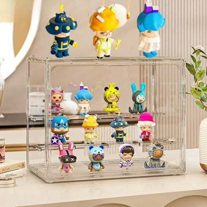 1pc Three Layer Acrylic Display Rack Blind Box Storage With Large Capacity Dustproof For POP MART Doll Anime Car Model Handmade