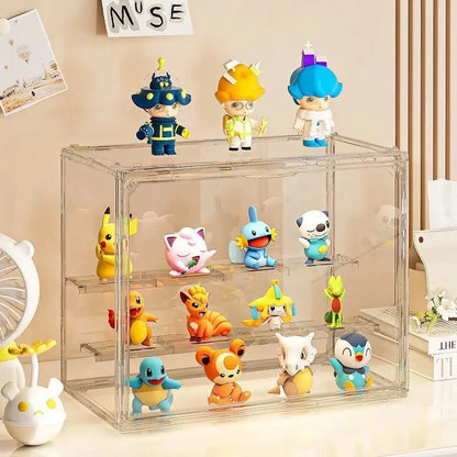 Three Layer Acrylic Display Rack, Blind Box Storage Box,Llarge Capacity Dustproof,For POP MART,Doll,Handmade,Anime,Car Model