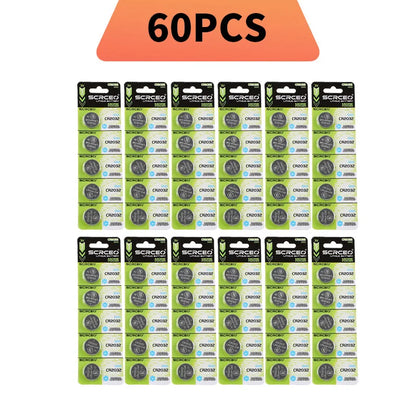 SCRCEO CR2032 Lithium Battery 3V 200mAh DL2032,5004LC Compatible Long Lasting for Car Key Fob,Remote Control,Watch,Toy(2-100pcs)