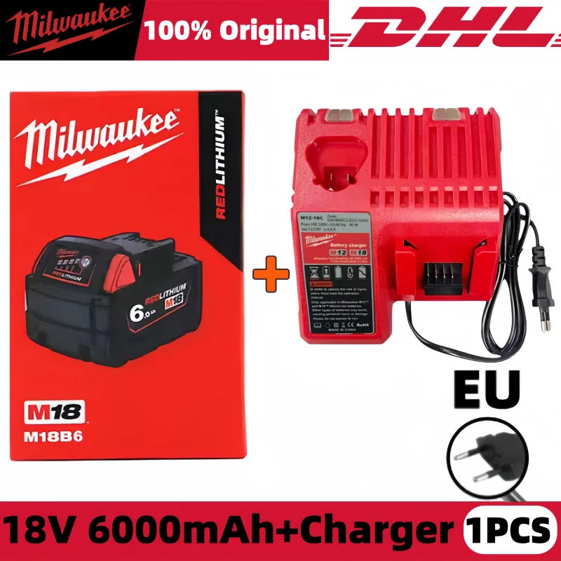 Milwaukee 12V Battery, 6.0Ah Milwaukee Rechargeable Battery For Milwaukee M12 Tool 48-11-2402 48-11-2411 48-11-2401MIL-12A-LI