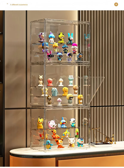 1pc Three Layer Acrylic Display Rack, Blind Box Storage Box,Llarge Capacity Dustproof,For POP MART,Doll,Handmade,Anime,Car Model