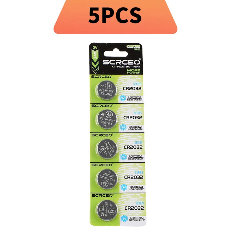 SCRCEO CR2032 Lithium Battery 3V 200mAh DL2032,5004LC Compatible Long Lasting for Car Key Fob,Remote Control,Watch,Toy(2-100pcs)