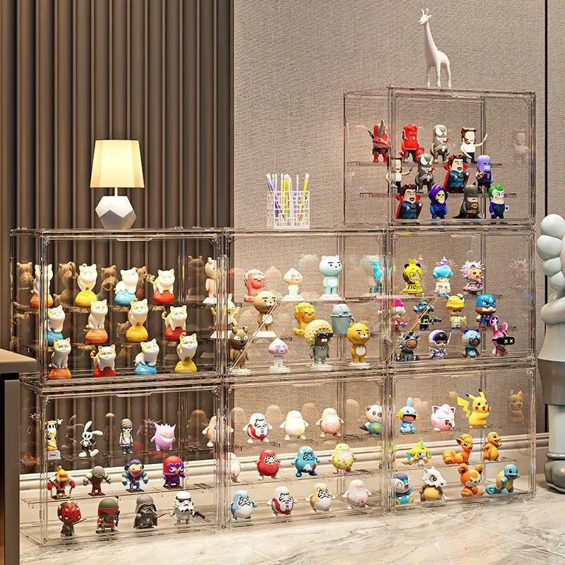 1pc Three Layer Acrylic Display Rack Blind Box Storage With Large Capacity Dustproof For POP MART Doll Anime Car Model Handmade