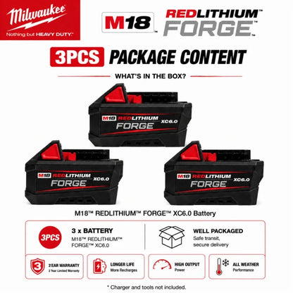 Milwaukee 12V Battery, 6.0Ah Milwaukee Rechargeable Battery For Milwaukee M12 Tool 48-11-2402 48-11-2411 48-11-2401MIL-12A-LI