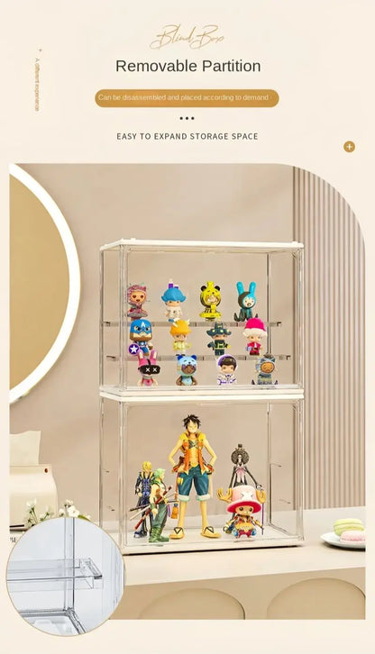 1pc Three Layer Acrylic Display Rack, Blind Box Storage Box,Llarge Capacity Dustproof,For POP MART,Doll,Handmade,Anime,Car Model