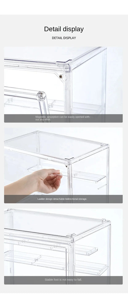 1pc Three Layer Acrylic Display Rack Transparent Ladder Handmade Anime Car Model Blind Box Storage Box Jewelry Sorting Box