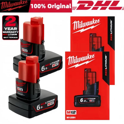 Milwaukee 12V Battery, 6.0Ah Milwaukee Rechargeable Battery For Milwaukee M12 Tool 48-11-2402 48-11-2411 48-11-2401MIL-12A-LI